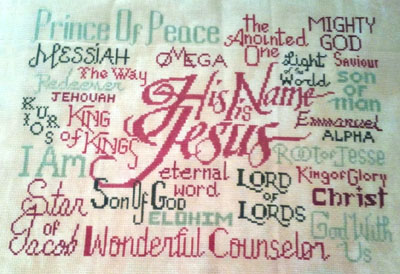 His Name is Jesus Stitched by Michelle Perkins